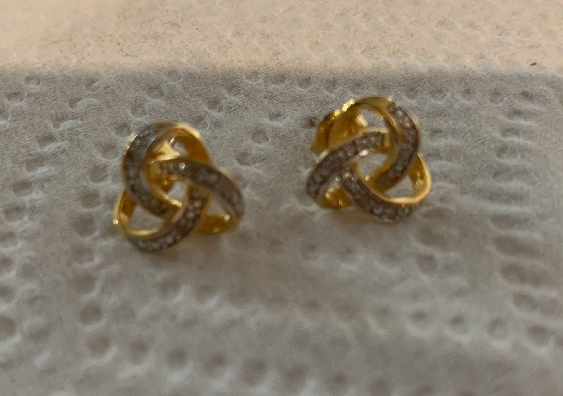 Earrings real gold 10 and diamonds