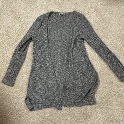 Open Front Gray Cardigan