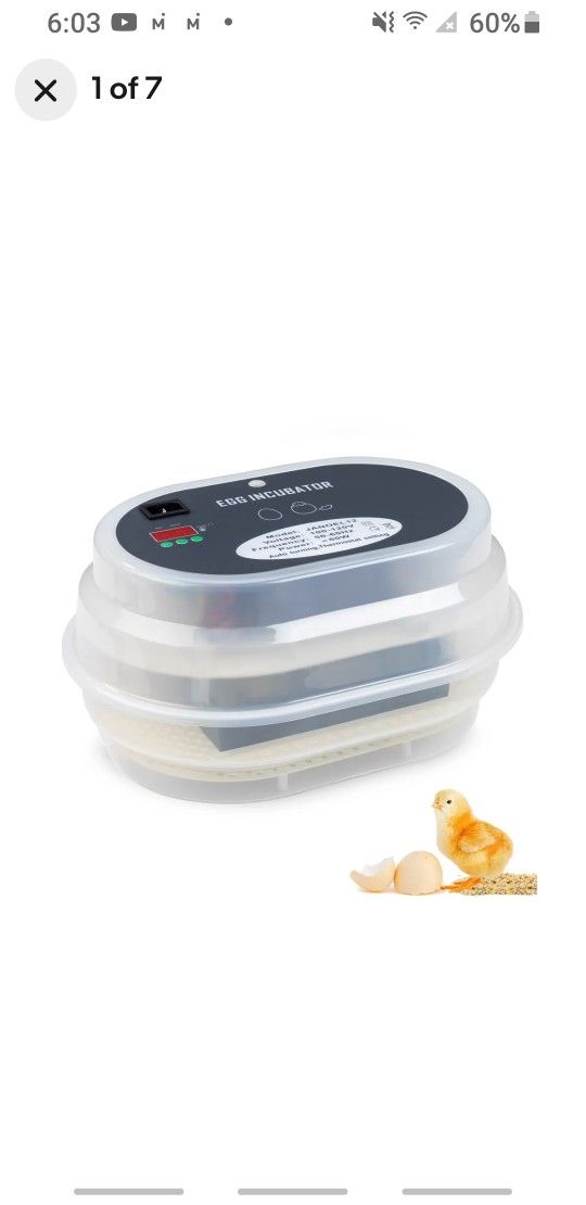 HBlife Digital Egg Incubator for Hatching 9-12 Chicken, Quail and Duck Eggs, ...