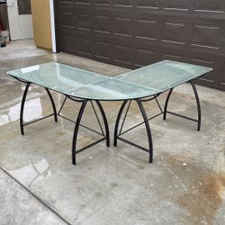 L Glass Desk