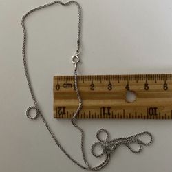 925 silver 21.75” 1mm wheat chain necklace 21.75 inches Unisex