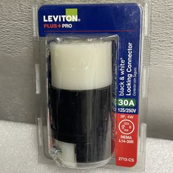 Leviton -30Amp 125/250-Volt Locking Connector, Black&white