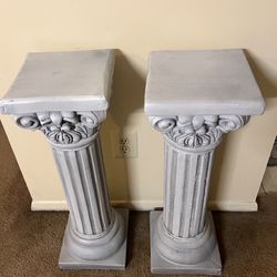 Pair Of Matching Columns Made Of Resin 28”H 8” Square Top 28 Pound Each Pickup In Gaithersburg Md20877