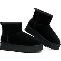 Women's Classic Mini Platform Black Ankle Boots Bootie size 8