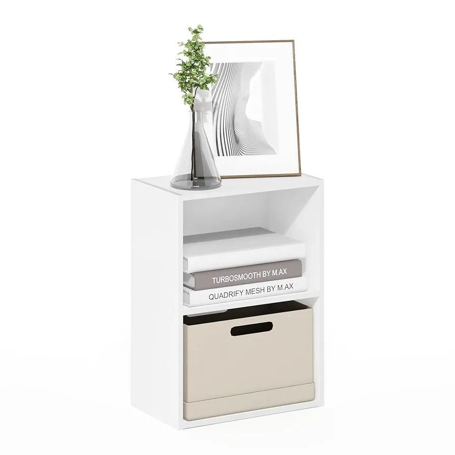 Bookcase / Book / Storage, 2-Tier, White, NEW 1 pcs