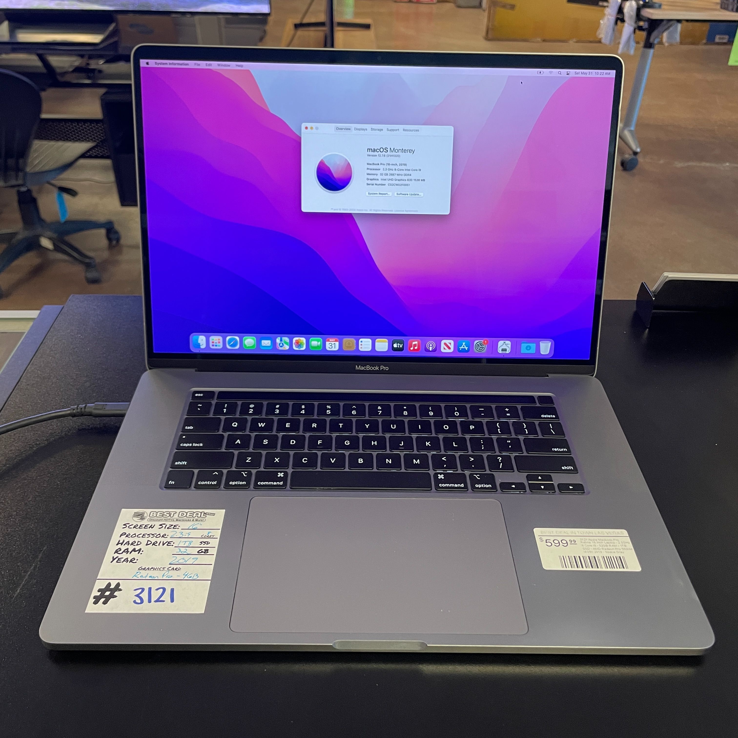Excellent Condition: Apple MacBook Pro 16 i9 32GB RAM 1TB SSD