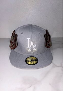 New Era 59FIFTY Los Angeles Dodgers Gray Fitted Hat Size 7 3/8