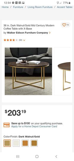 new assembled coffee table see pictures for dimensions