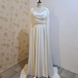 Elegant Arabic Engagement Dress with Matching Scarf – Size 6-8, Brand New