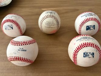 5 Used Baseballs