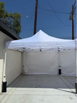 VIVOHOME 10x10ft Pop Up Canopy Tent with Sidewall and 6 Pockets, One Push Setup Outdoor Portable Shelter Tent Heavy