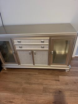 Champagne Silver Buffet Sideboard Cabinet