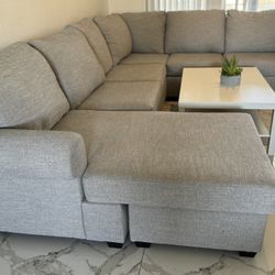 Gray Living Spaces Modern Sectional Sofa Couch Lounge Chaise Sala 