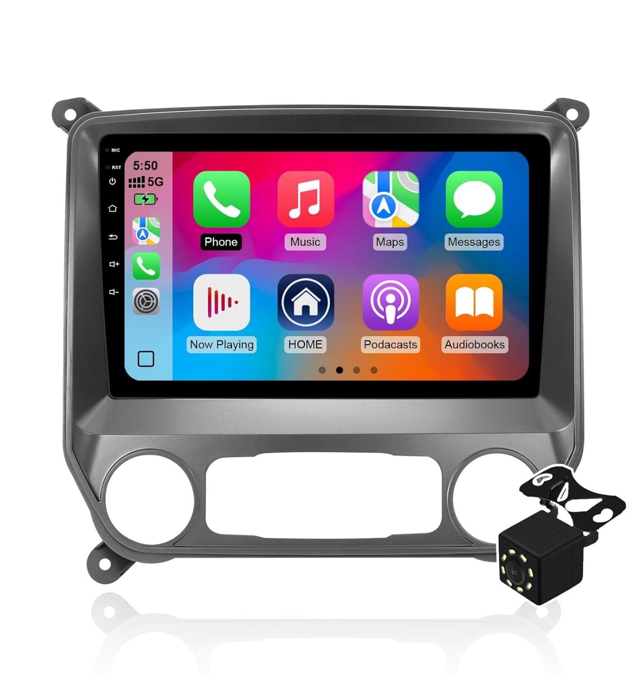 1+32G Android 13 Double Din Car Stereo for Chevrolet Silverado/GMC Sierra 2014-2018 with 10.1 Inch Touchscreen Radio Built-in Wireless Carplay/Android