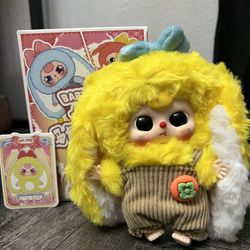 BABY THREE RABBIT MACARON V2 PLUSH BLIND BOX BB3 - YELLOW BUNNY BOBA EYES