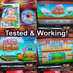 Kirby's Epic Yarn (Nintendo Wii, 2010) NO MANUAL Tested & Working!