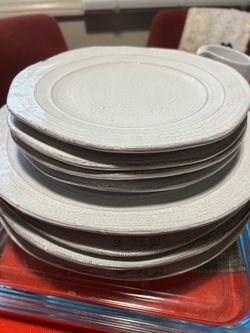 Anthropology set of 4 salad & dinner plates