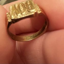 Small 10K Gold BOY ring 
