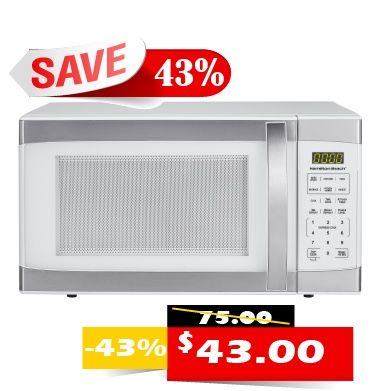 Hamilton Beach 1.1 Cu.ft White with Stainless Steel Digital Microwave Oven