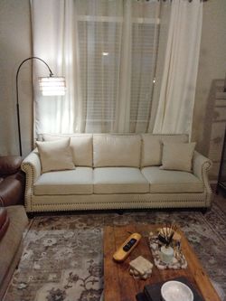 Light Beige Linen Sofa