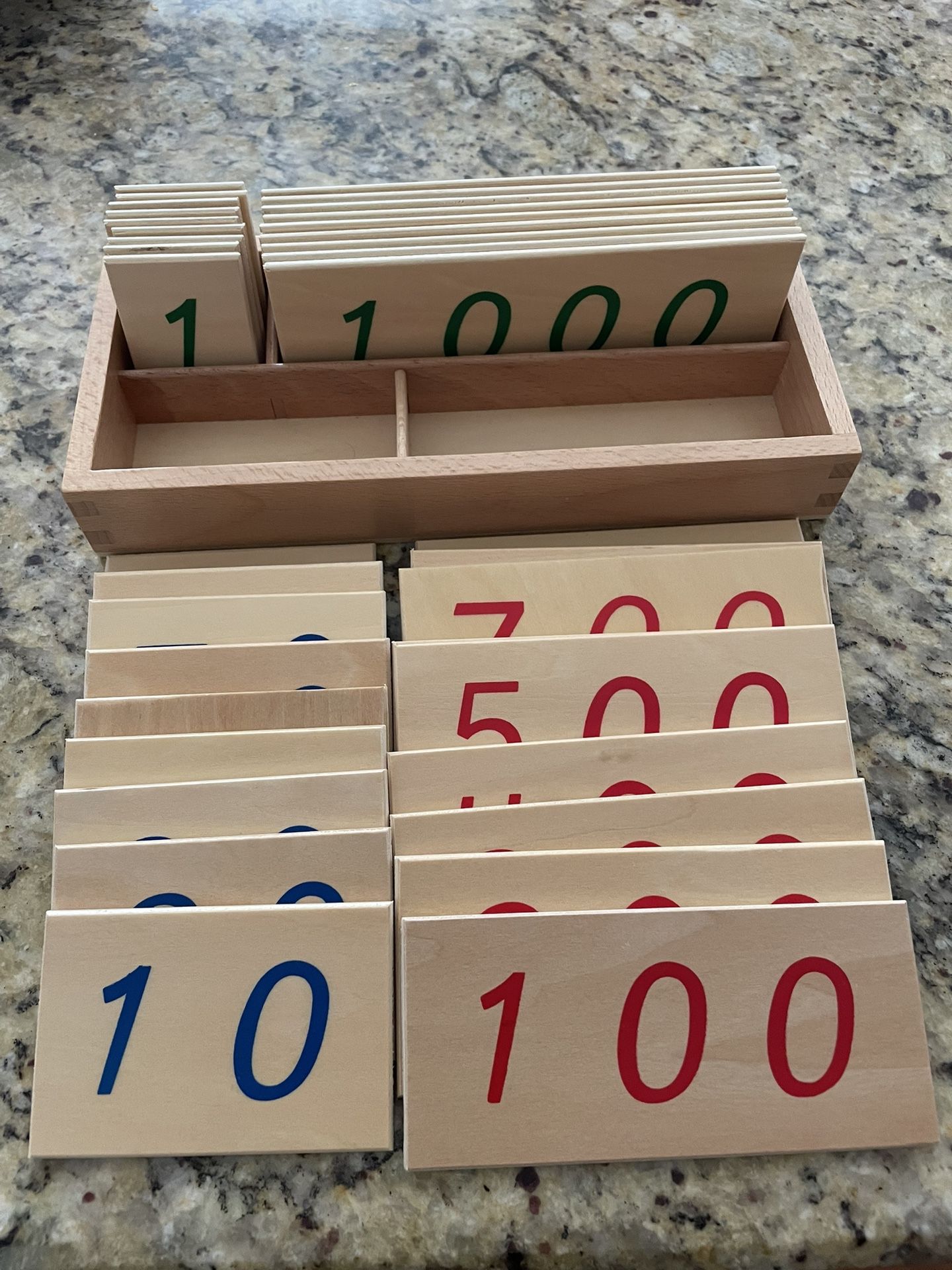 Montessori Large Wooden Number Cards With Box
