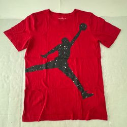 NWOT  Jordan Cement Jumpman  T Shirt  Short Sleeve  Printed  Red Black  Boys  Size XL