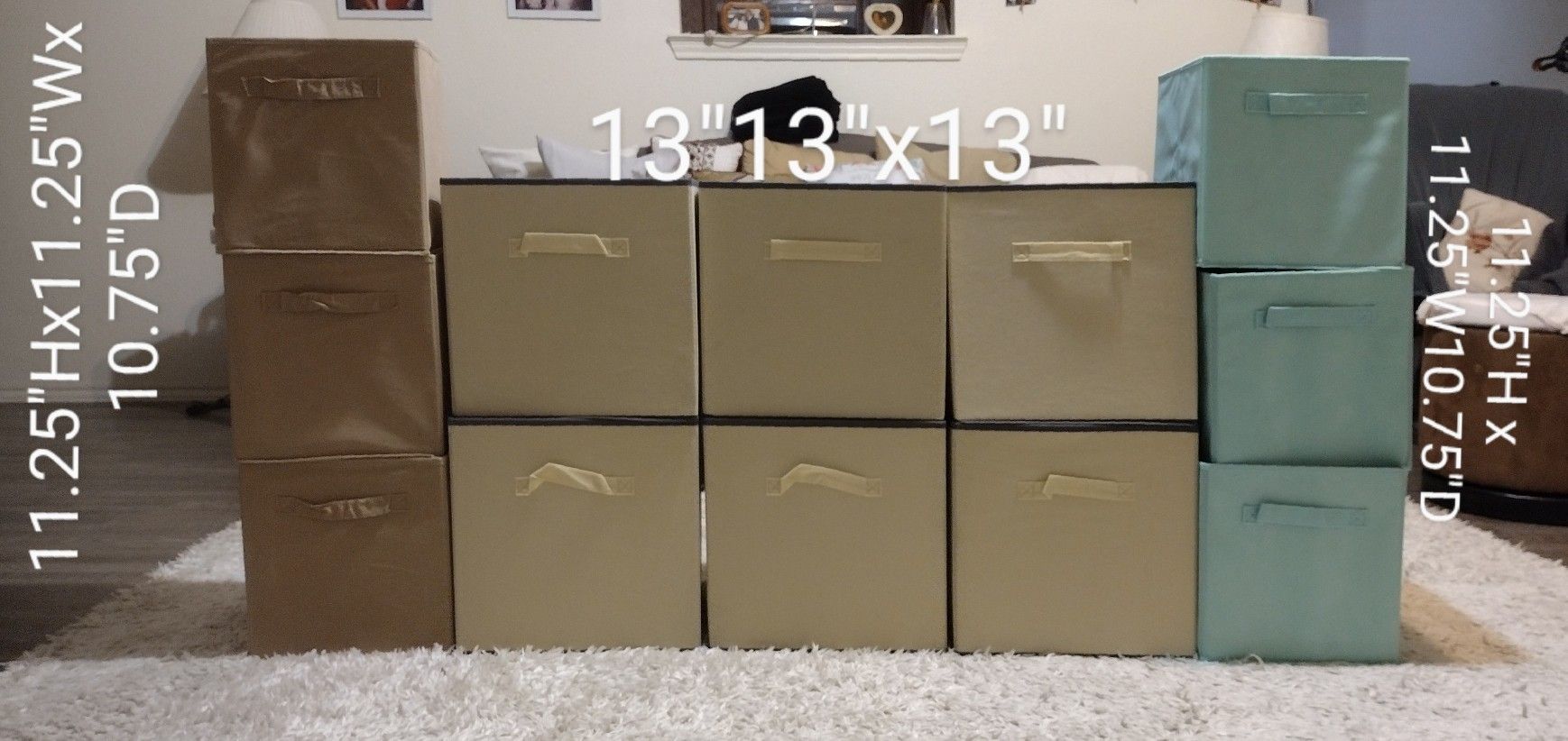 Storage bins sizes are on the picture, price is for all