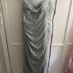 Azazie Kendall + Kylie Chiffon Column Bridesmaid, Dusty Grey