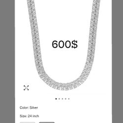 Sterling Silver Diamond  Chain