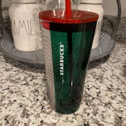 Starbucks Glass Cup With Straw