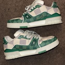Louis Vuitton LV Trainer Damier Virgil White Green sz 8