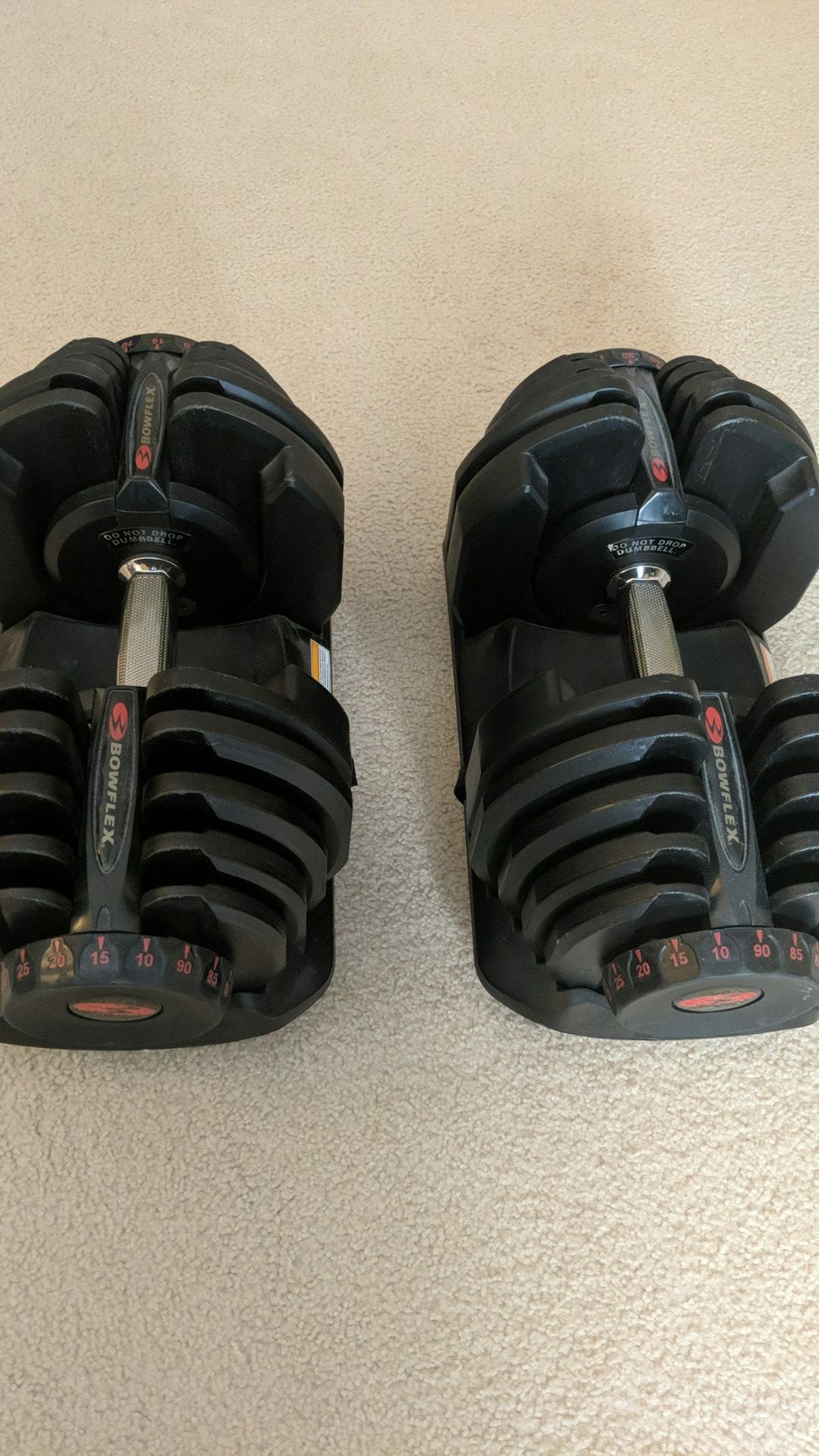 Set of 2 Bowflex Dumbbells, Select tech 1090, 90 pounds each