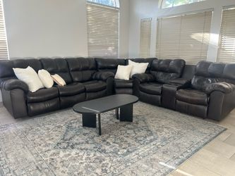 Leather sectional