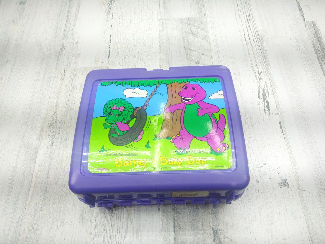 1992 The Lyons Group Barney & Baby Bop Thermos Lunchbox
