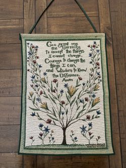 Vintage Manual Woodworkers & Weavers Serenity Prayer Tapestry - Wall Hanging