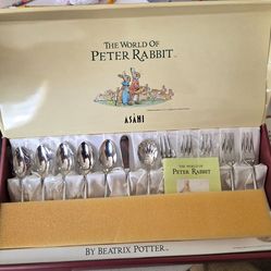 Asahi Peter Rabbit silver-finish cutlery set