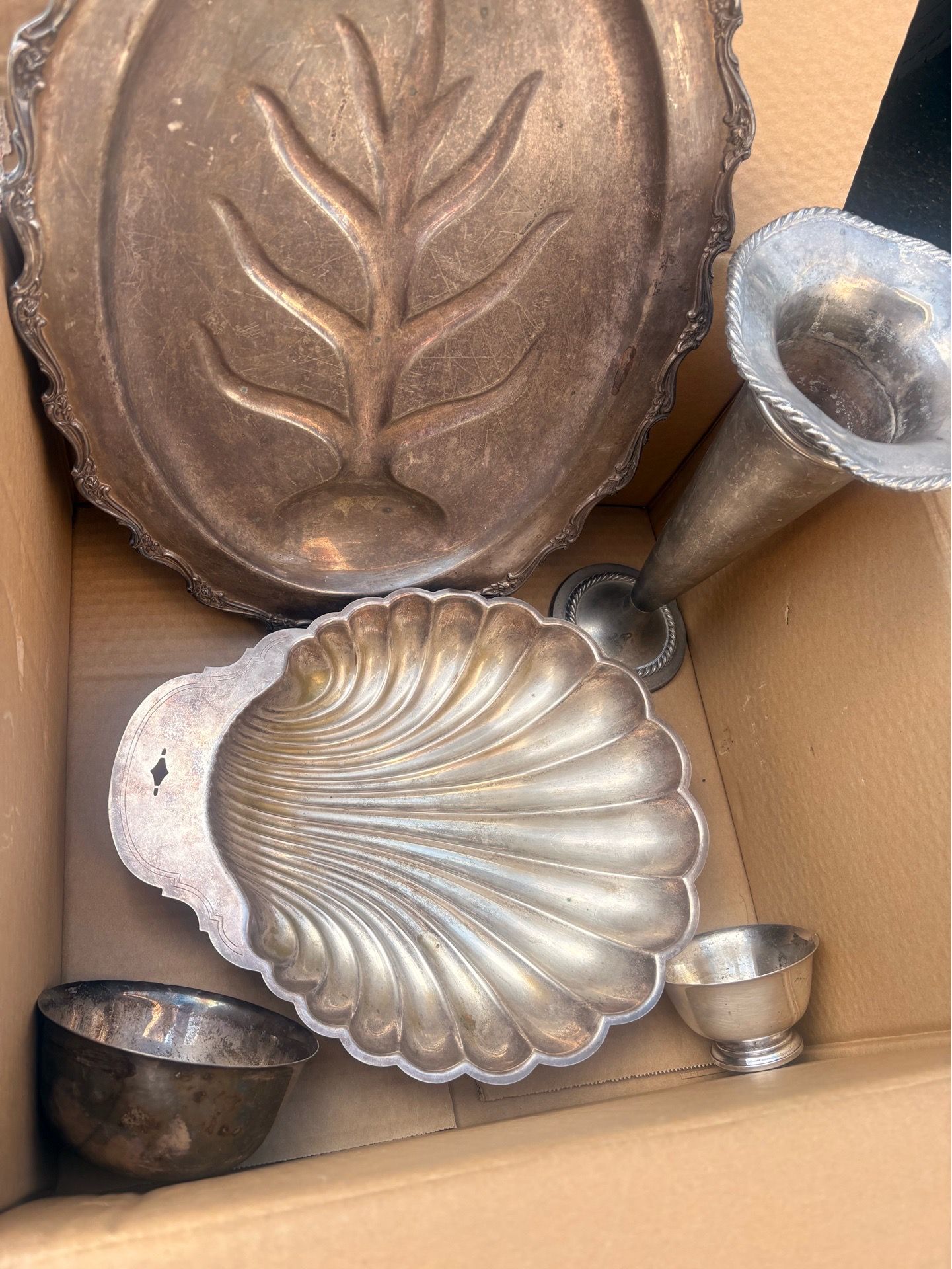 Antique silver plated lot set and trays make an offer