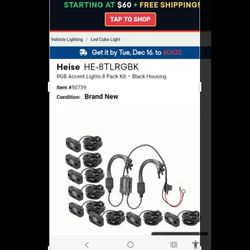 LED BLUETOOTH LIGHTING SYSTEM BY HEISE. COMES WITH 4 LIGHTS