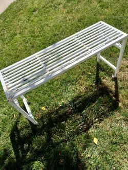 White metal outside coffee table