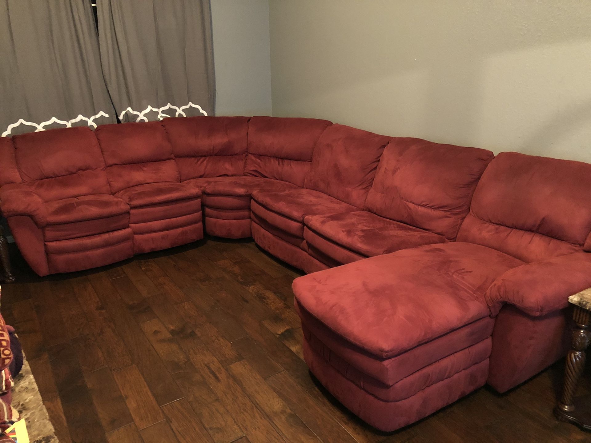 Sectional couch with reclining chair