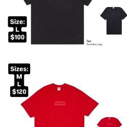Supreme Tonal Box Logo Tee Size L & M (Pick Up Only)