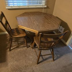 Wooden Table w/ Four Chairs