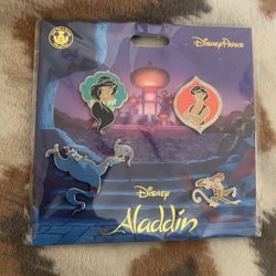 Disney Parks Aladdin Booster Pin Set New