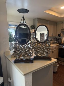 2 Vintage Table Stand Alone Mirror