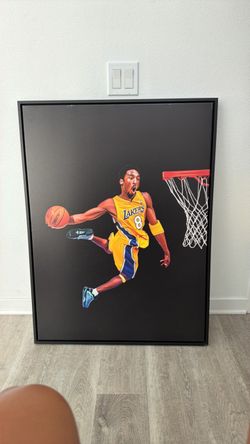 Kobe Bryant Lakers #8 Framed Canvas Wall Art
