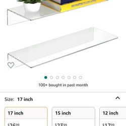 Acrylic Floating Shelves (17in)-NEW