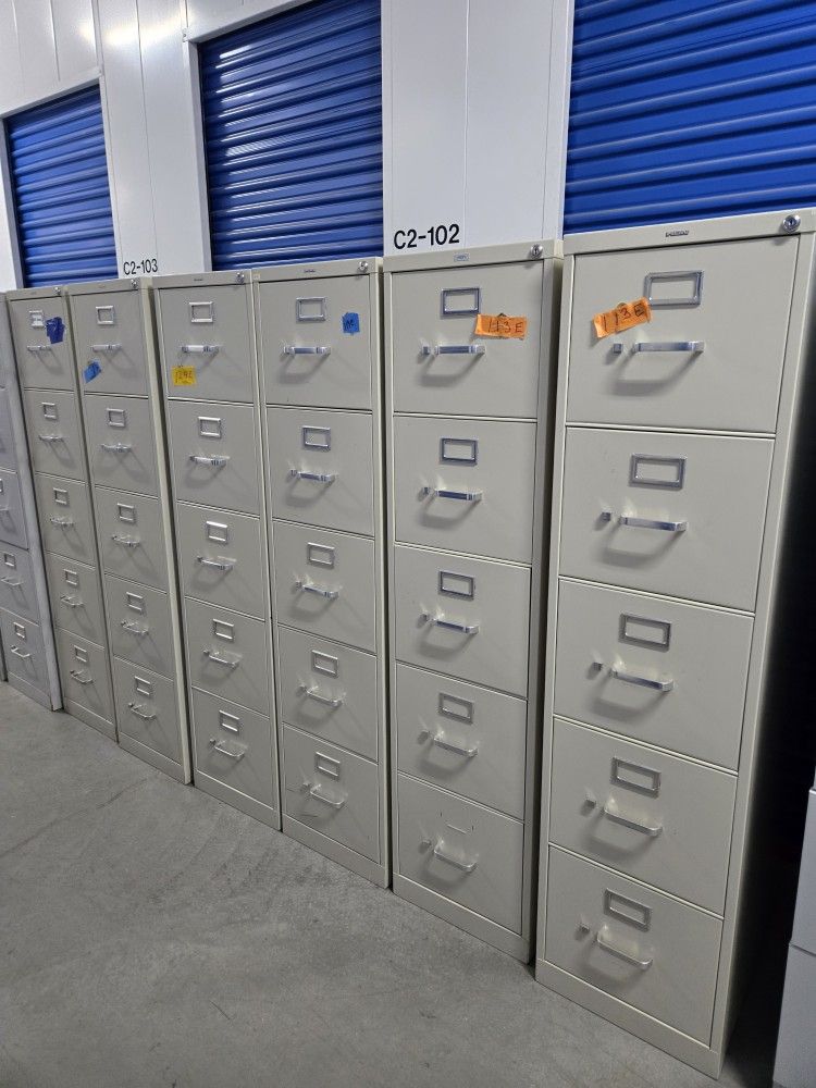 Metal File Cabinet Letter Size With Key Some Scratches.