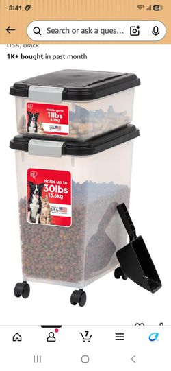 Pick up only. Brand new . RAY & AZ AVE. Food Storage Container 30 lb + 11lb Airtight Combo, Stackable Pet Food Storage Bin with Wheels