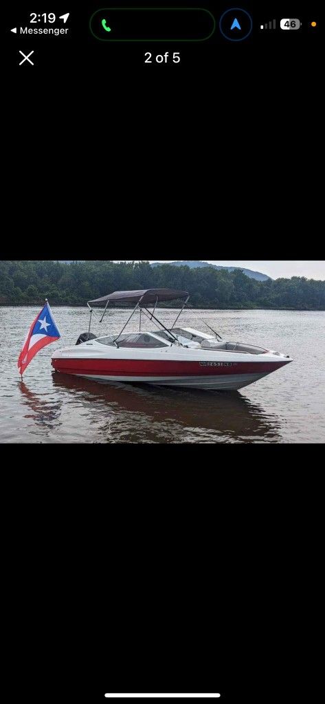 Boat White And Red 14 "