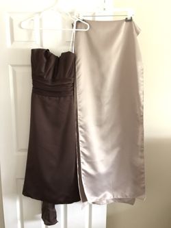 Espresso Dress and taupe shawl